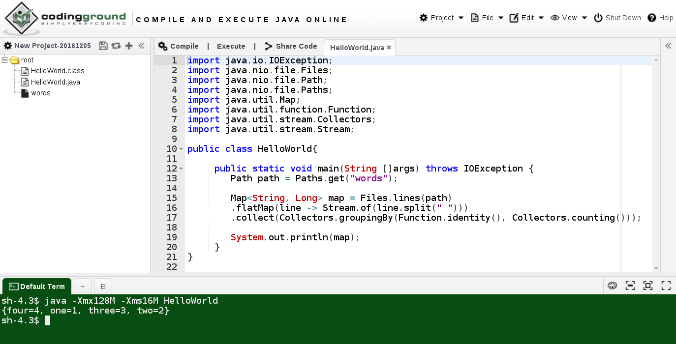 java compiler online ide